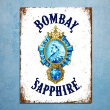 Bombay Sapphire Gin retro vintage metal plaques poster bar image