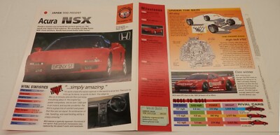 Acura NSX 1990+ Honda Sports Car Spec Sheet IMP HOT CARS Brochure