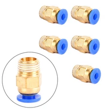 5Pcs Male Straight Push In To Connect Air Fitting Tube OD 4mm x NPT 1/8" US