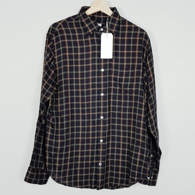 NN07 No Nationality Mens Size S Navy Check Errico Pocket Shirt NEW RRP $180
