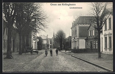 Kellinghusen, Lindenstrasse mit Kindern, Ansichtskarte 1916 
