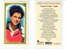 Prayer to  Carlo Acutis -  Laminated  Holy Card HC9-629E