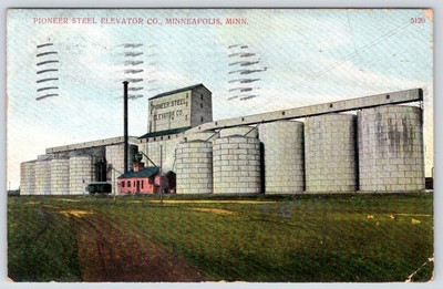 1909 PIONEER STEEL ELEVATOR CO MINNEAPOLIS MINNESOTA MN ANTIQUE POSTCARD