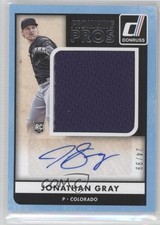 2016 Donruss Promising Pros Materials Signatures Green 24/99 Jon Gray Auto h3a