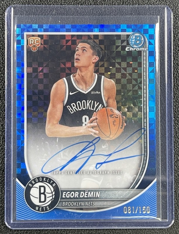 EGOR DEMIN 2025-26 BOWMAN CHROME #BCA-ED AUTO BLUE X-FRACTOR RC 81/150 NETS