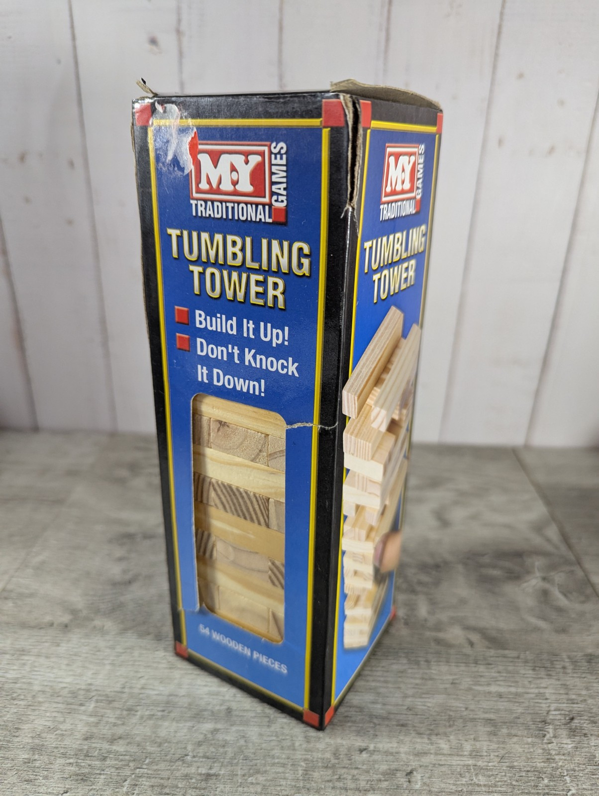 Wooden Tumbling Tower Blocks 54 Piece Stacking Block Tumble Game