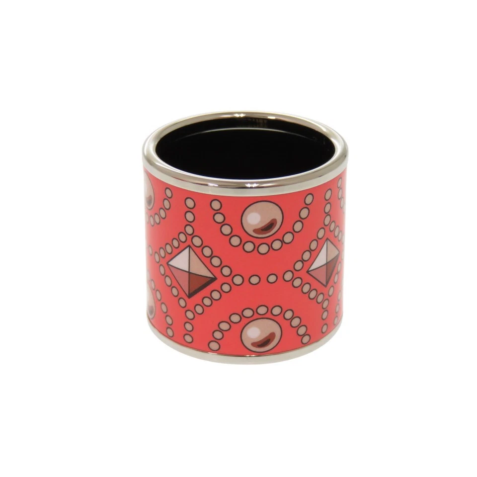 HERMES Collier de Chien Enamel Scarf Ring Metal Pink Made in France Women's - Image 3 of 4