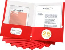 File Folders with Pockets Letter Size,25-Pack Paper Folders with Card