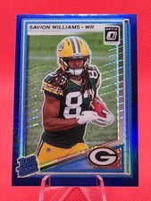 2025 Panini Donruss Optic Rated Rookie Savion Williams Blue Prizm #221 Packers