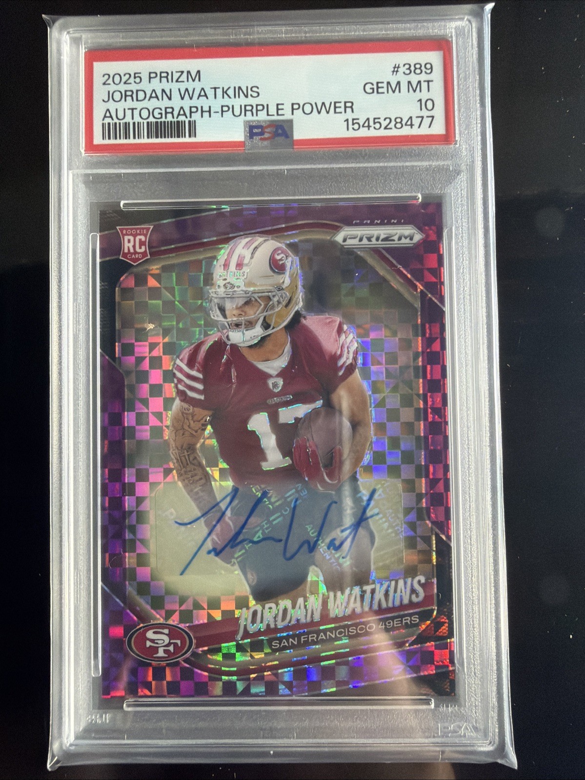 Jordan Watkins Panini Prizm #389 Autograph-Purple Power