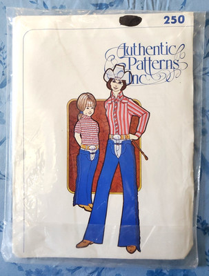 Authentic Patterns 250/249 Western Patterns Basic Shotgun Chaps Size S-L uncut