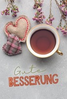 Genesung Gute Besserung Herz Tee GlüCkwunschkarte Mit Umschlag