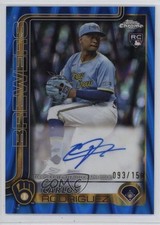2025 Topps Chrome Rookie Blue RayWave Refractor 93/150 Carlos Rodriguez Auto 6g7