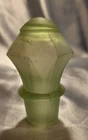 Very Nice Vintage Uranium Hocking Decanter Stopper Art Deco Green Frosted