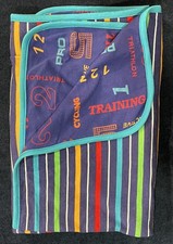 Vintage Gymboree Rainbow Tag Triathlon Sports double lined Baby Blanket OS 1998