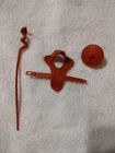 MOTU Complete TEELA Shield STAFF Hood BELT Red Accessories ORIGINAL Vintage x3