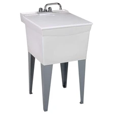 Utilatub Combo 20 In. X 24 In. X 33 In. Thermoplastic Floor Mount Laundry Tub