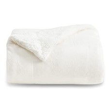 GentleSoft Sherpa Fleece Twin Size Blanket for Twin (60" x 80") 06 - White