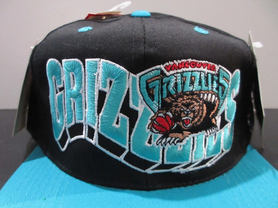 DE COLECCIÓN Memphis Grizzlies Gorra Gorra Snap Back Negro Verde Baloncesto Niños Niños Años 90 Foto 3 de 4