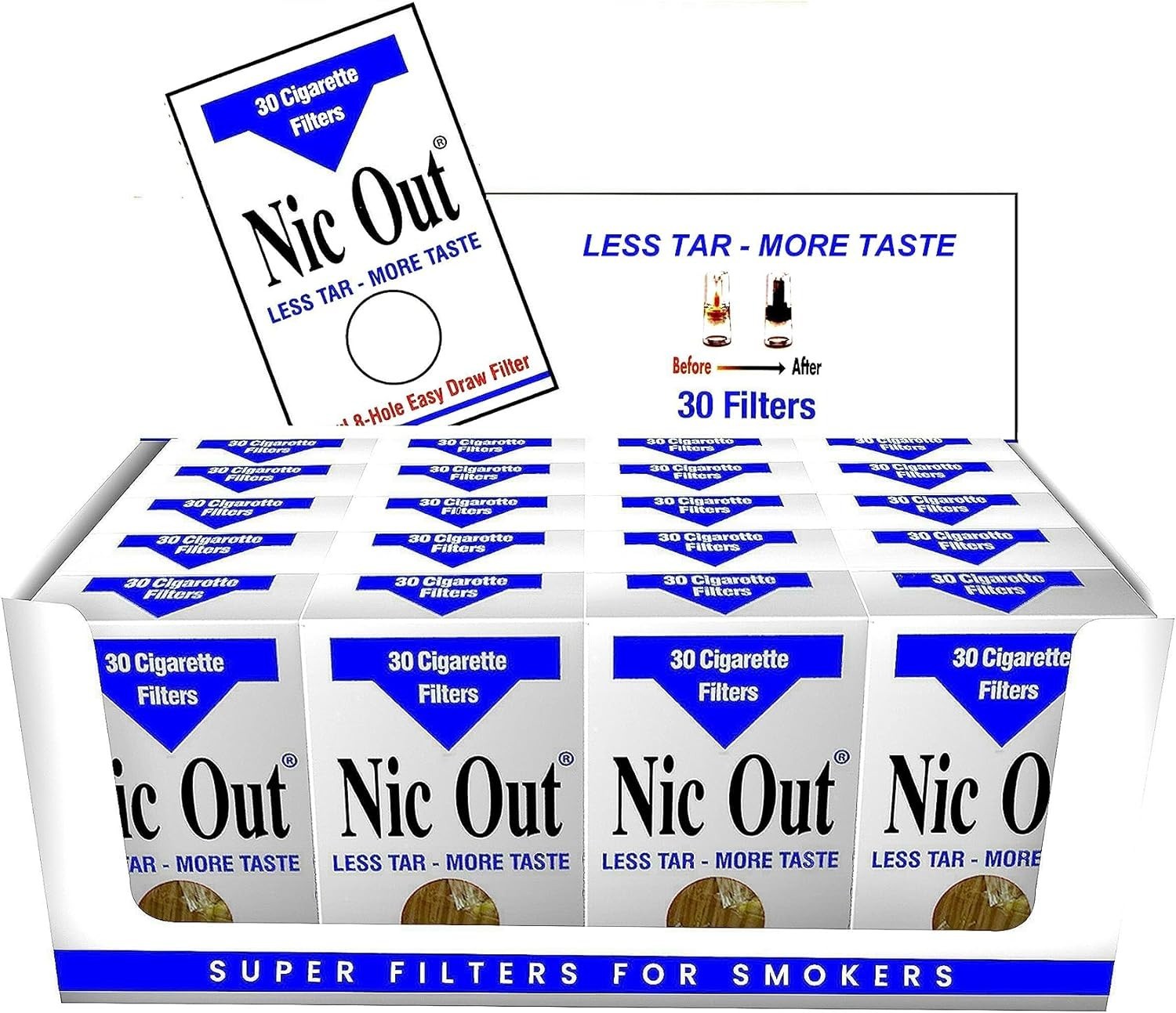 Nic Out Cigarette Filters 600 Filters - 20 Packs Wholesale