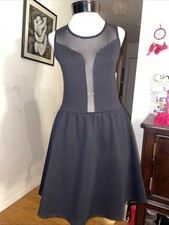 Aqua Brand Little Black Dress Mesh Illusion Sweetheart Neck Line A-line Size M