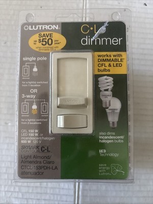 Lutron CL Digital Dimmer Almond  DVCL-153PH Single Pole or 3 Way