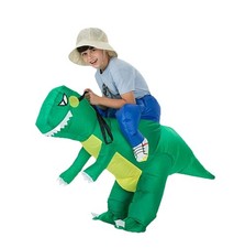 Inflatable Dinosaur costume Kids Blow up Kid Riding T Rex Green
