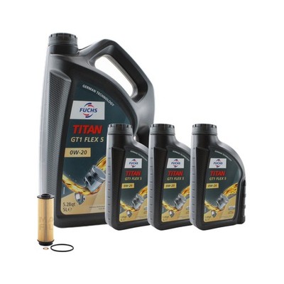 8L Fuchs TITANGT1 FLEX 5 0W20 Mann Engine Oil Change Kit for G02 X3 G22 M440i L6