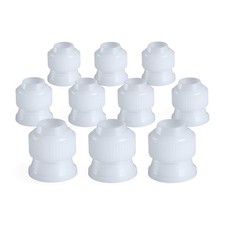 Cake Decorating Couplers and Nuts for Icing Nozzles and Tips - 10 Count of Each