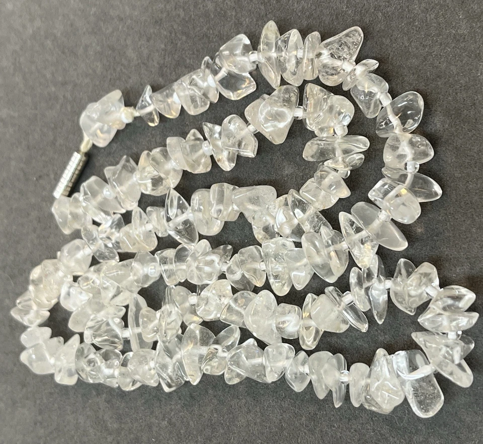 Collar Vintage Cuarzo Pepita Femenino 23" Capas Naturalista Bohemio Hippie Foto 2 de 4