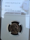 1938 D Buffalo Nickel NGC MS66 AWESOME GEM 5C Coin!