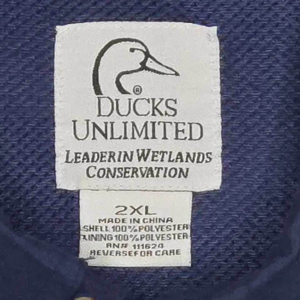 Ducks Unlimited Vented Button Up Shirt by Drake Navy - Men's 2XL Outdoor Hunting - Image 4 of 4