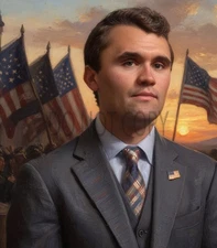 Charlie Kirk MAGA Christian Oil Painting Style Print AI Generated 8X10 Print