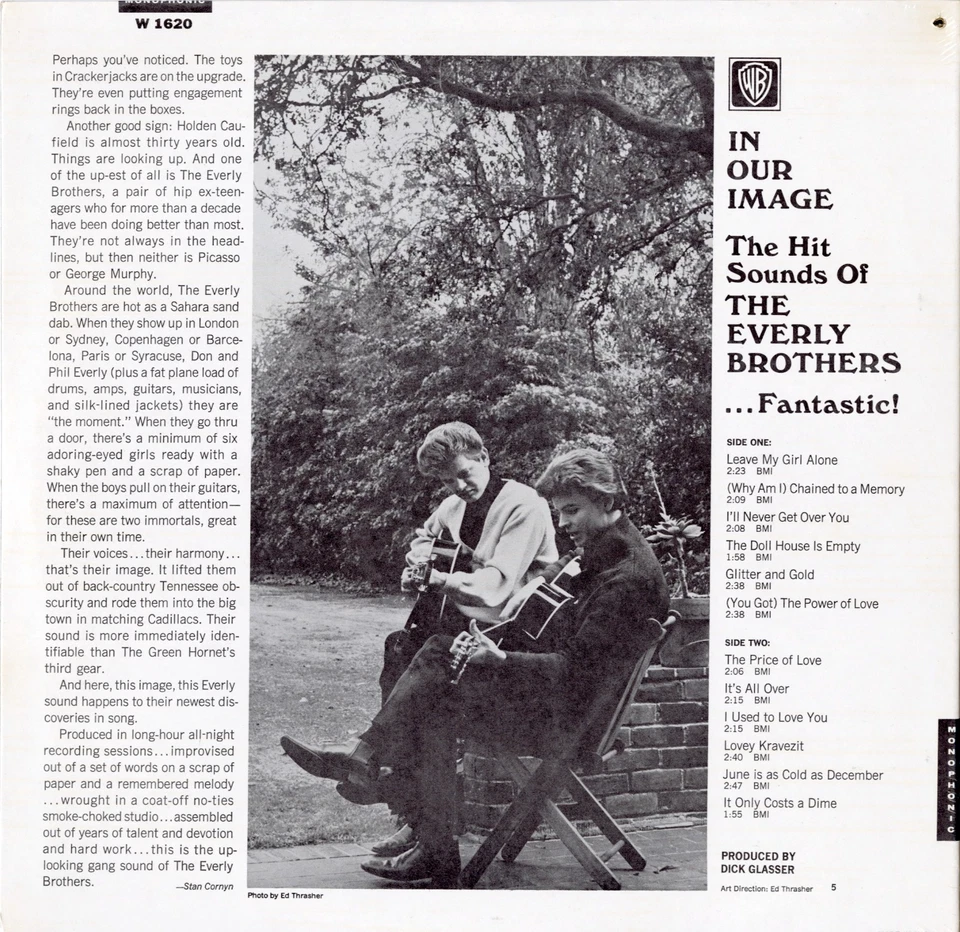 Original Everly Brothers In Our Image Sealed Mono Lp On Warner Brothers W 1620 - Image 2 of 2