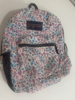 Jansport Cross Town Floral Pastels Backpack 16.5  Excellent Condition