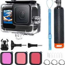 Ultra-Durable Waterproof Case for GoPro - 196FT with Anti-Fog Filters  Grip 