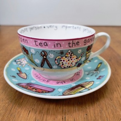 Royal Worcester - Tea In The Garden große Tasse & Untertasse 2005 Green Edition