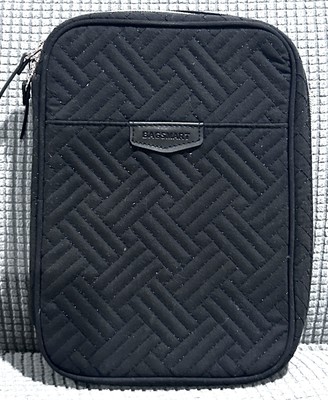 Bagsmart~New~Zippered Travel Jewelry Organizer Black & Gold Quilted Fabric