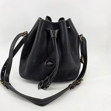 Dooney Bourke Vintage Black All Weather Leather Bucket Bag Made in USA