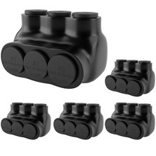 5 Pcs - Insulated Multi Cable Connectors 3 Port Single Entry Splice Electrica...