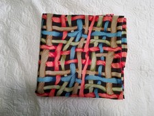 3 Yards Of Green, Tan, Blue And Red Polyester Fabric 60" Wide New,Never Used
