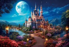 Castle Sleeping in Moonlight 1000 Piece Jigsaw Puzzle 49x72cm