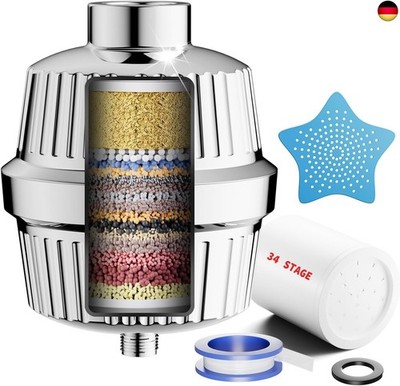Cobbe 34 Stufen Duschfilter mit Vitamin C für Hartes Wasser, Kalkfilter Dusche