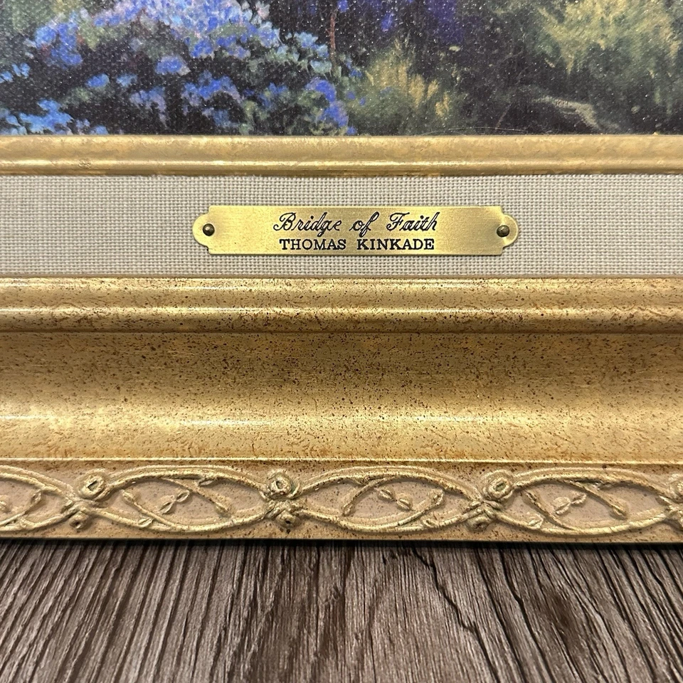 Lienzo Thomas Kinkade Puentes de Fe - Certificación de Autenticidad 18x22 Foto 2 de 4