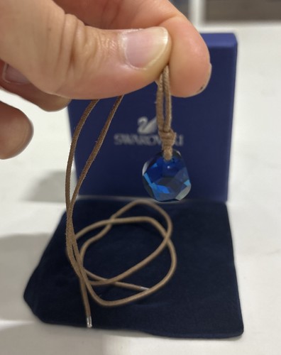 Genuine Swarovski Galet Blue Pendant Necklace Small - Picture 2 of 9