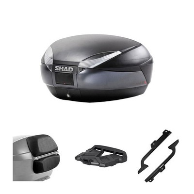 SHAD Kit Motorrad-Koffer SH48 + Gepäckträger für SYM MAXSYM TL 2020-2026 (500)