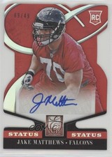 2014 Panini Elite Rookie Status Red Die-Cut 9/49 Jake Matthews #141 Auto 1i0