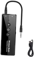 Upgraded Bluetooth 5.3 Transmitter 3-in-1, Portable Wireless Rechargeable Black