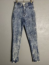 Aphrodite Skinny Jeans Women's Size 1 Blue Acid Wash Y2K Streetwear Made in USA