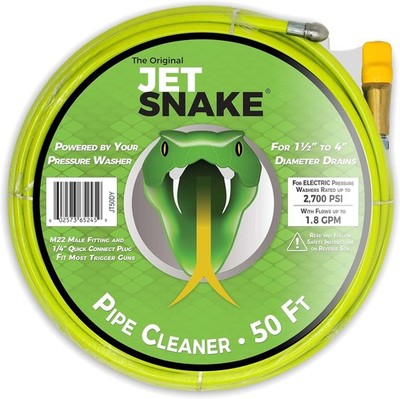 50 FT SEWER JETTER - Flexible Steel Braid - Complete and Ready to Use